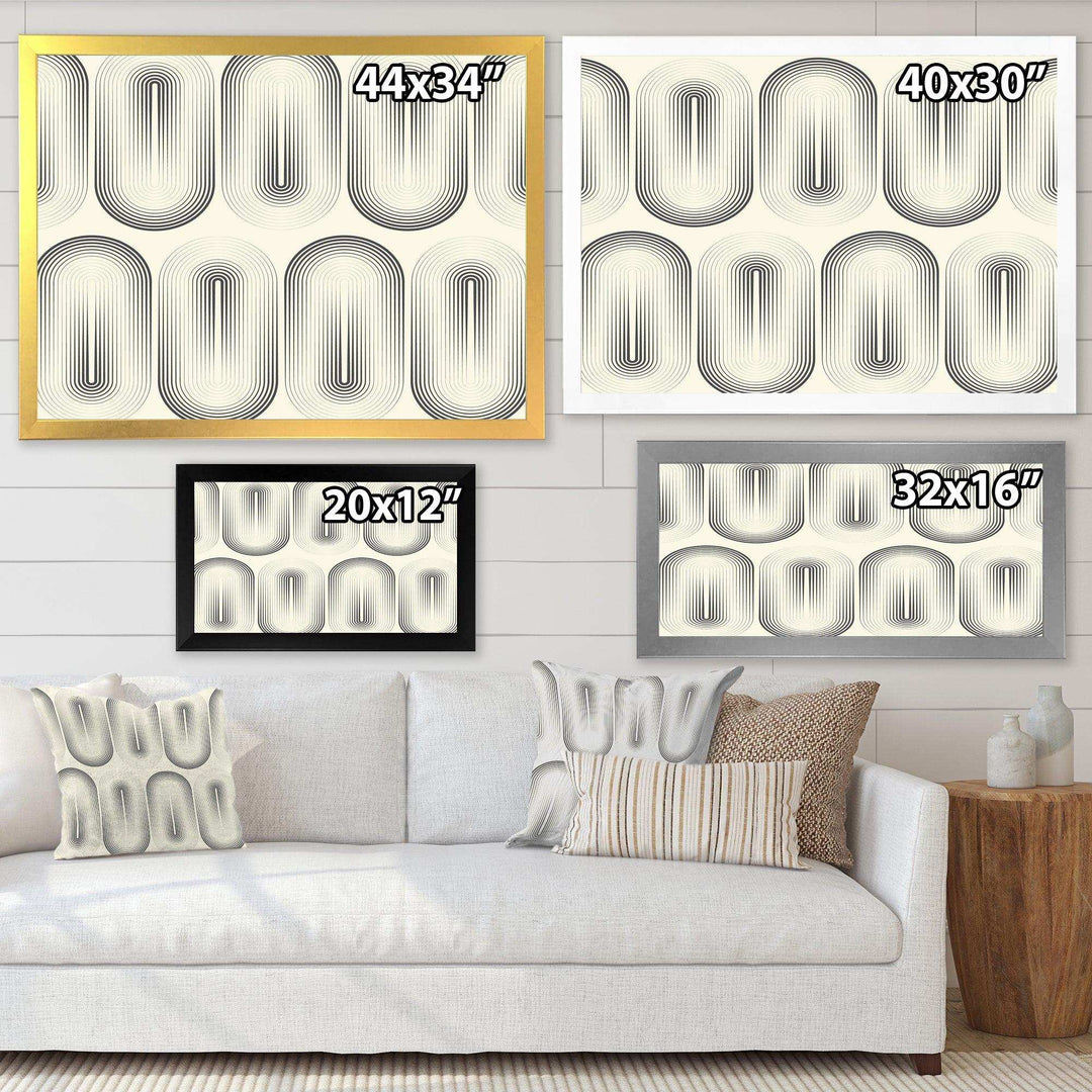 Retro Curved Minimal Geometric Ornament I - Living Room Wall Decor