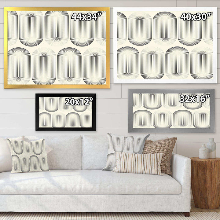 Retro Curved Minimal Geometric Ornament I - Living Room Wall Decor