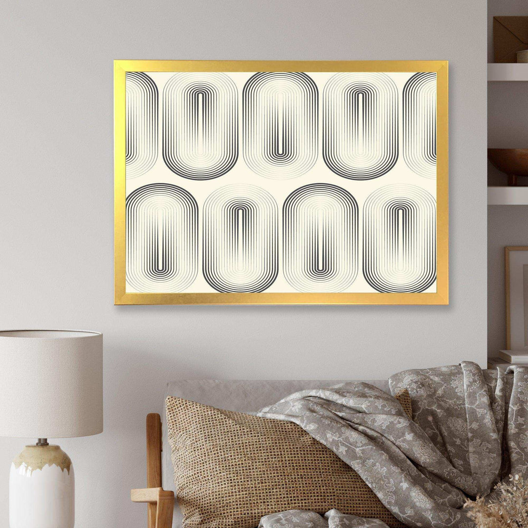 Retro Curved Minimal Geometric Ornament I - Living Room Wall Decor
