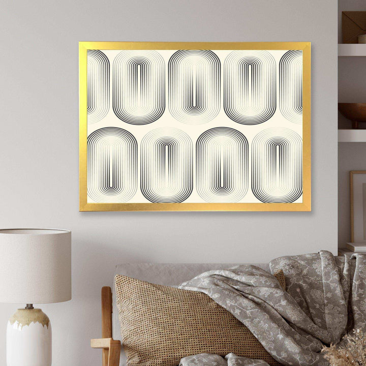 Retro Curved Minimal Geometric Ornament I - Living Room Wall Decor