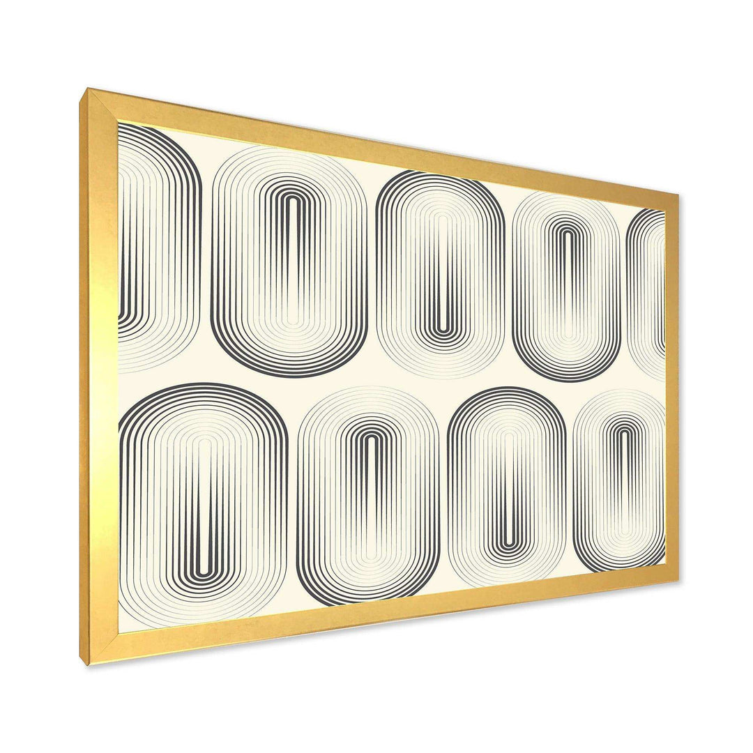 Retro Curved Minimal Geometric Ornament I - Living Room Wall Decor