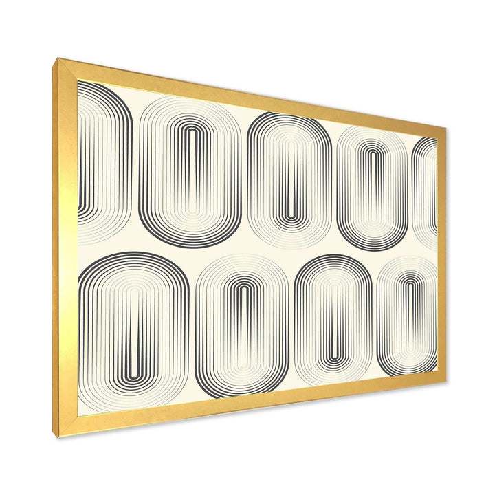 Retro Curved Minimal Geometric Ornament I - Living Room Wall Decor