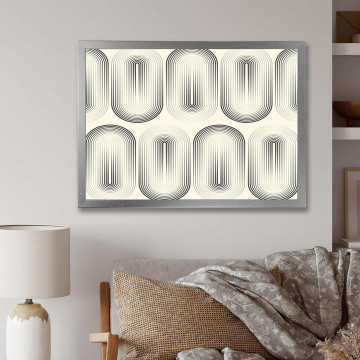 Retro Curved Minimal Geometric Ornament I - Living Room Wall Decor