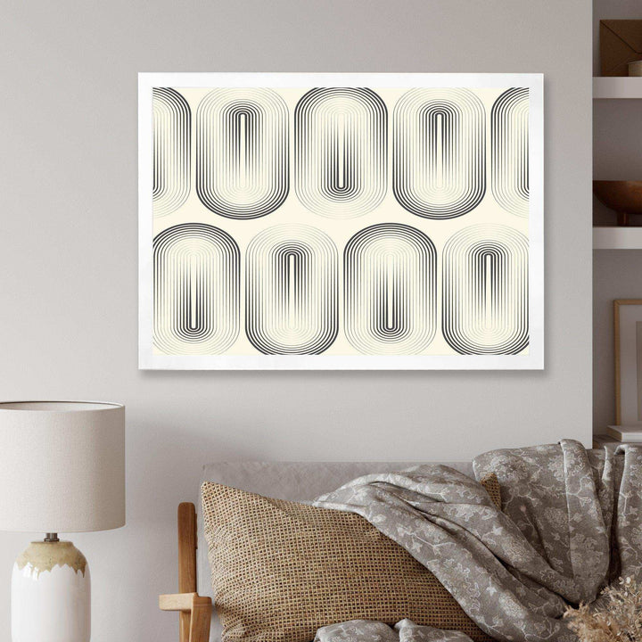Retro Curved Minimal Geometric Ornament I - Living Room Wall Decor
