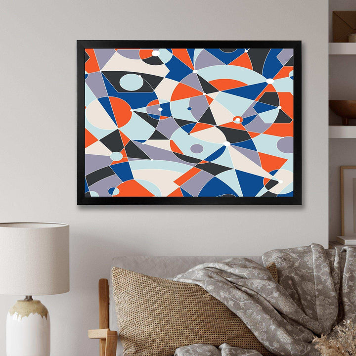 Retro Geometric Grid IV - Bedroom Wall Art