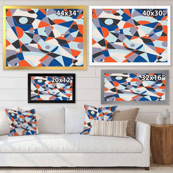 Retro Geometric Grid IV - Bedroom Wall Art