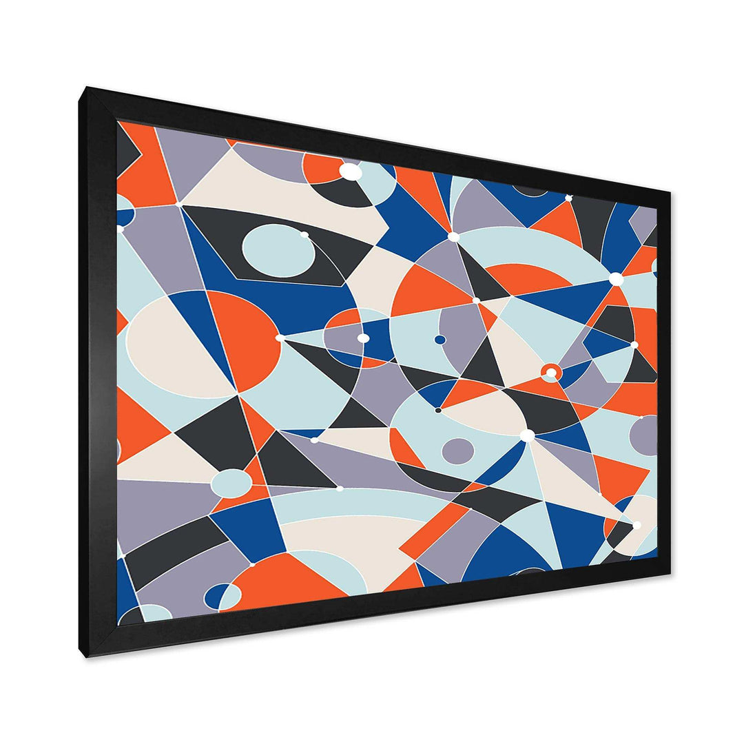 Retro Geometric Grid IV - Bedroom Wall Art