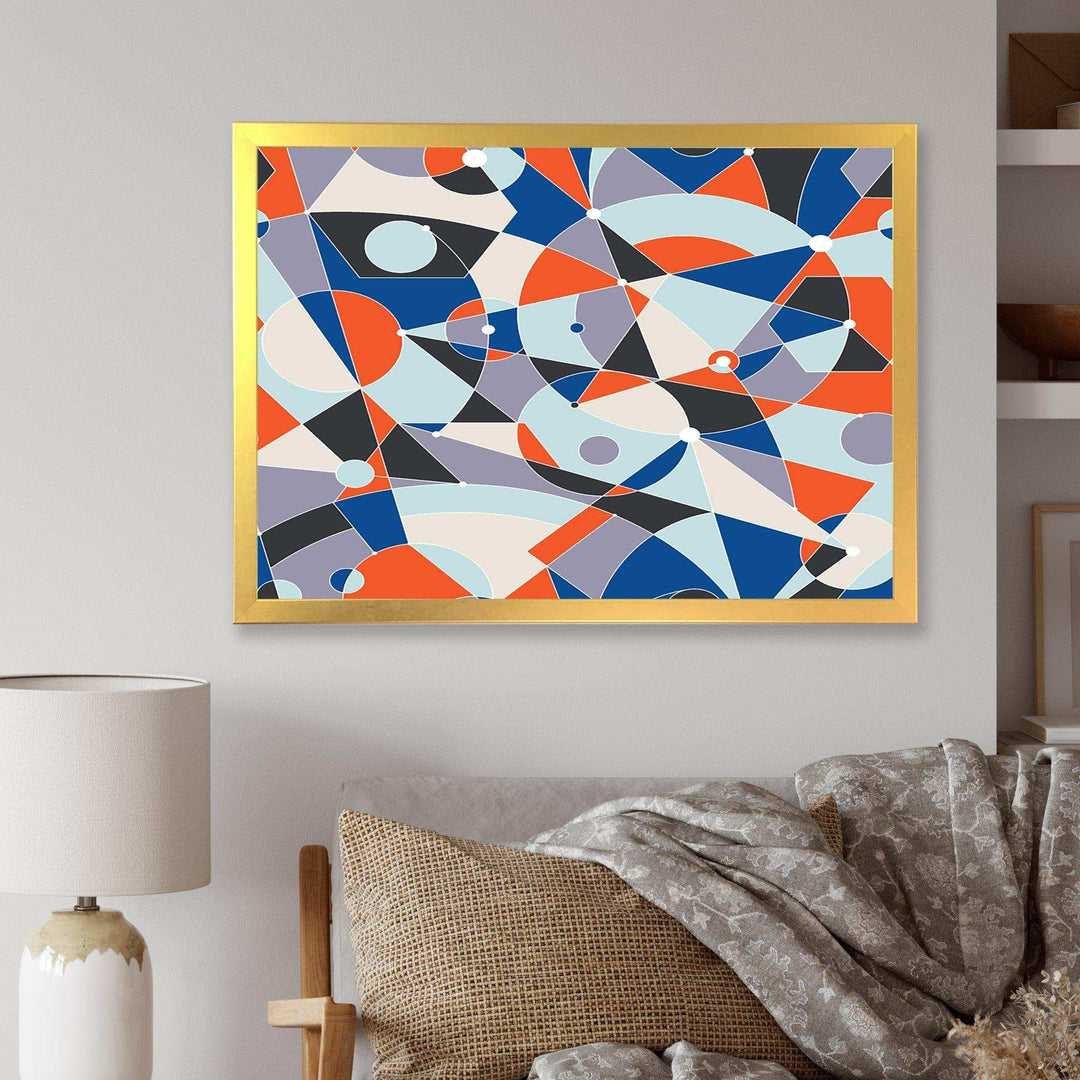 Retro Geometric Grid IV - Bedroom Wall Art