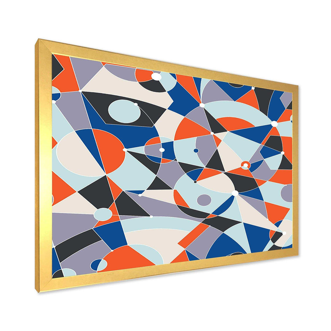 Retro Geometric Grid IV - Bedroom Wall Art