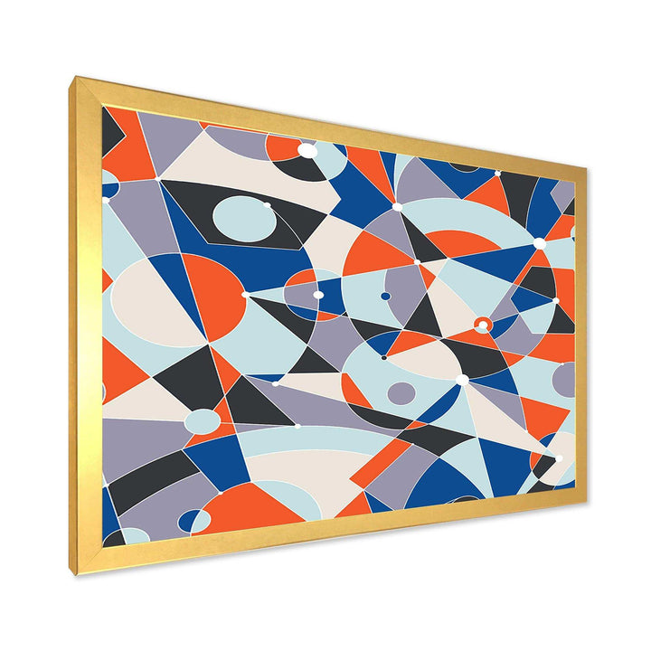 Retro Geometric Grid IV - Bedroom Wall Art