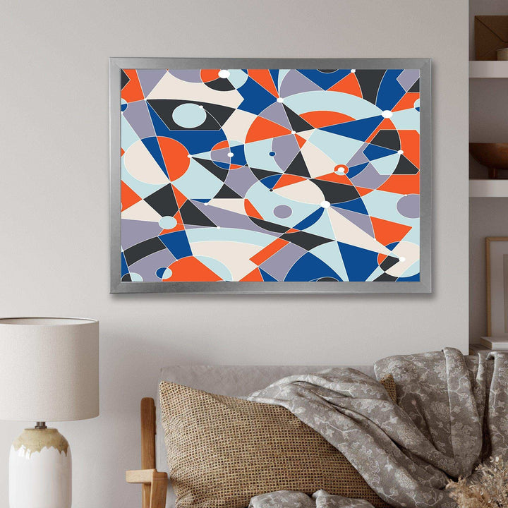 Retro Geometric Grid IV - Bedroom Wall Art