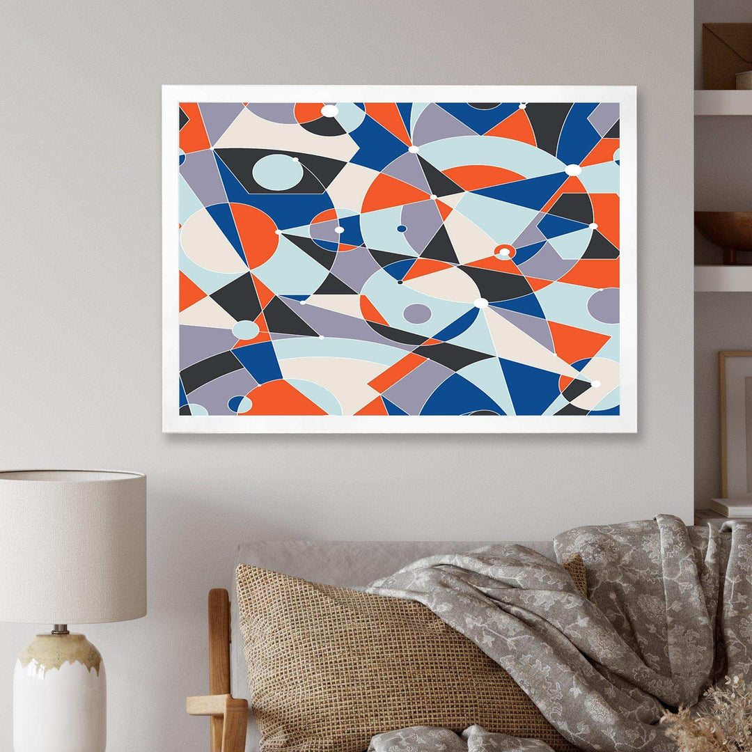 Retro Geometric Grid IV - Bedroom Wall Art