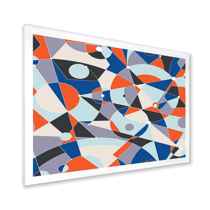 Retro Geometric Grid IV - Bedroom Wall Art