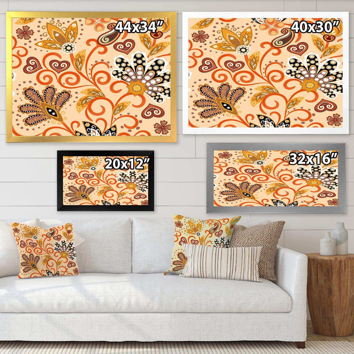 Retro Indian Floral Batik III - Bedroom Wall Art