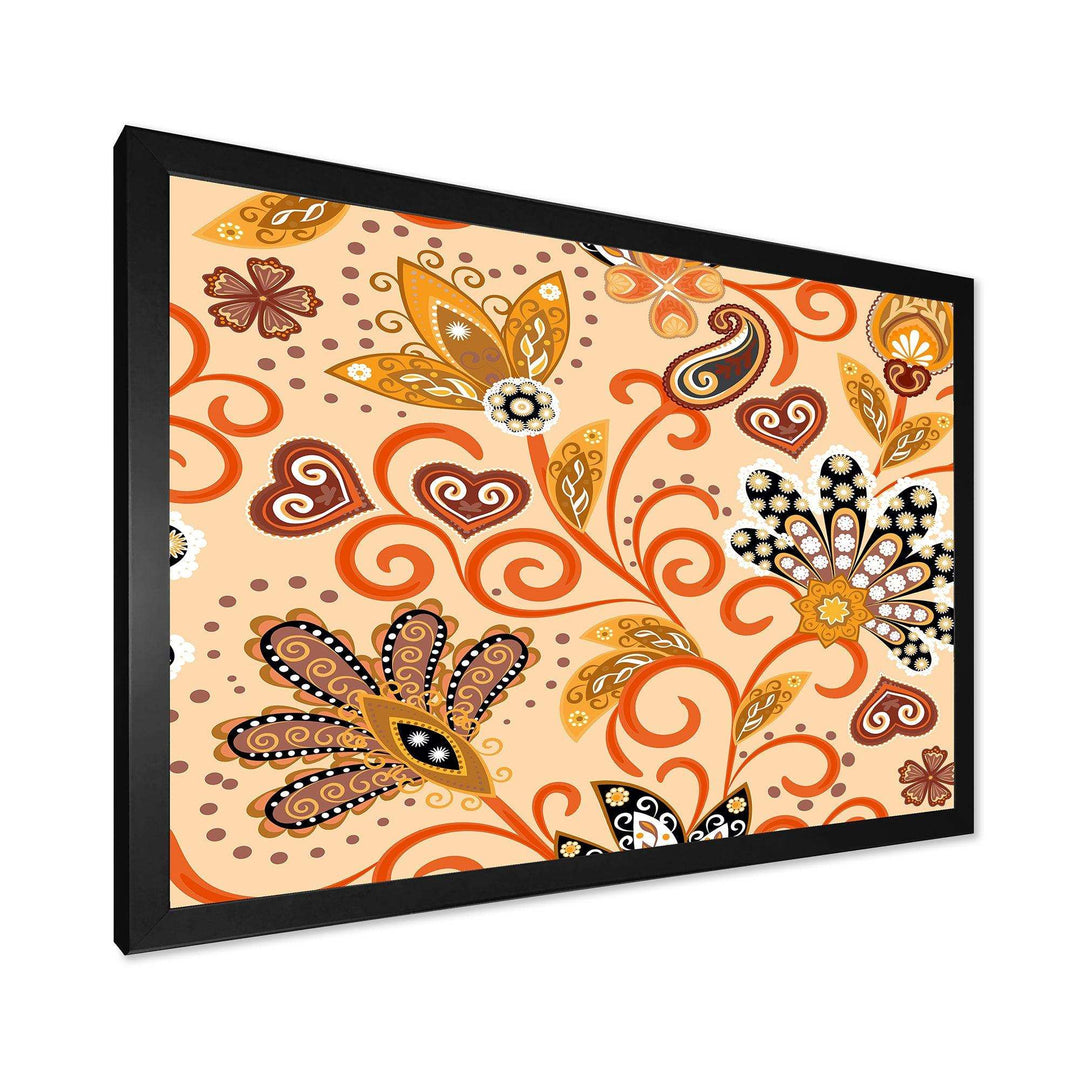 Retro Indian Floral Batik III - Bedroom Wall Art