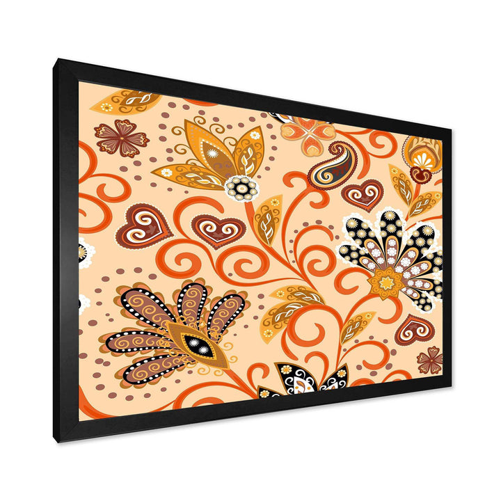Retro Indian Floral Batik III - Bedroom Wall Art