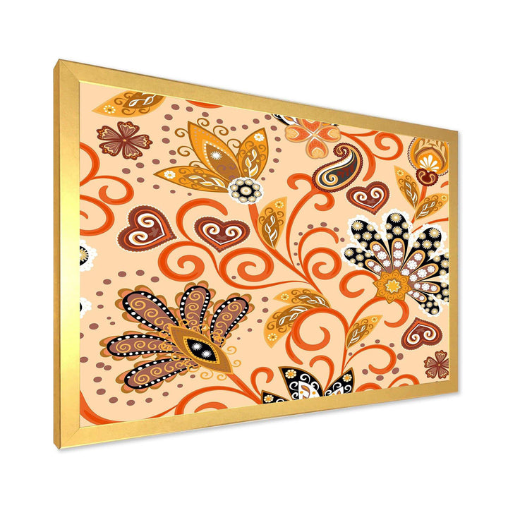 Retro Indian Floral Batik III - Bedroom Wall Art