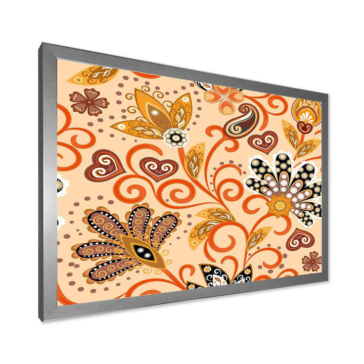 Retro Indian Floral Batik III - Bedroom Wall Art