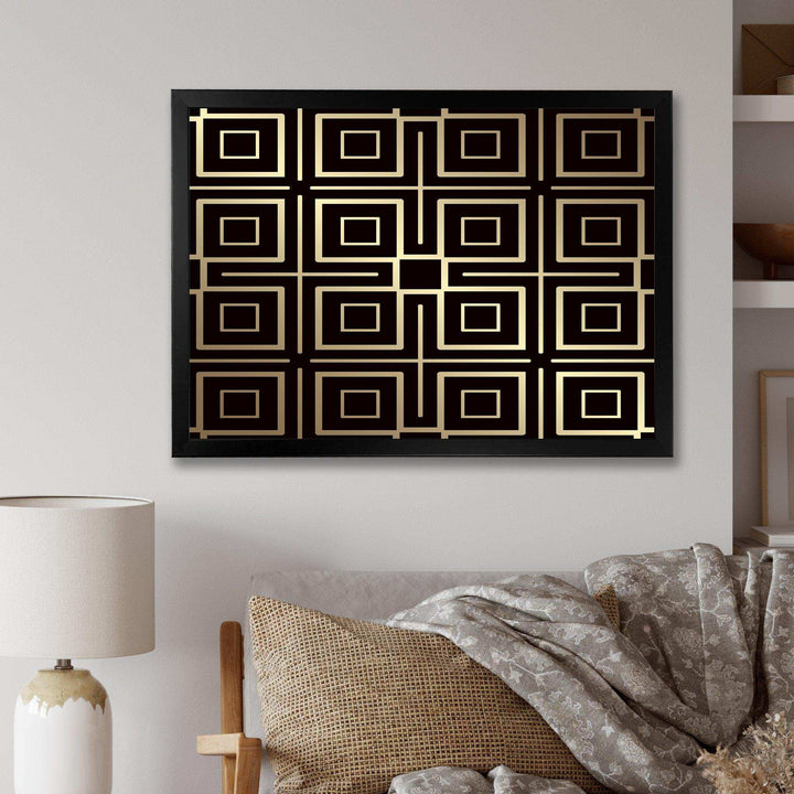 Golden Luxury Metallic Geometrics  XII - Canvas Wall Art