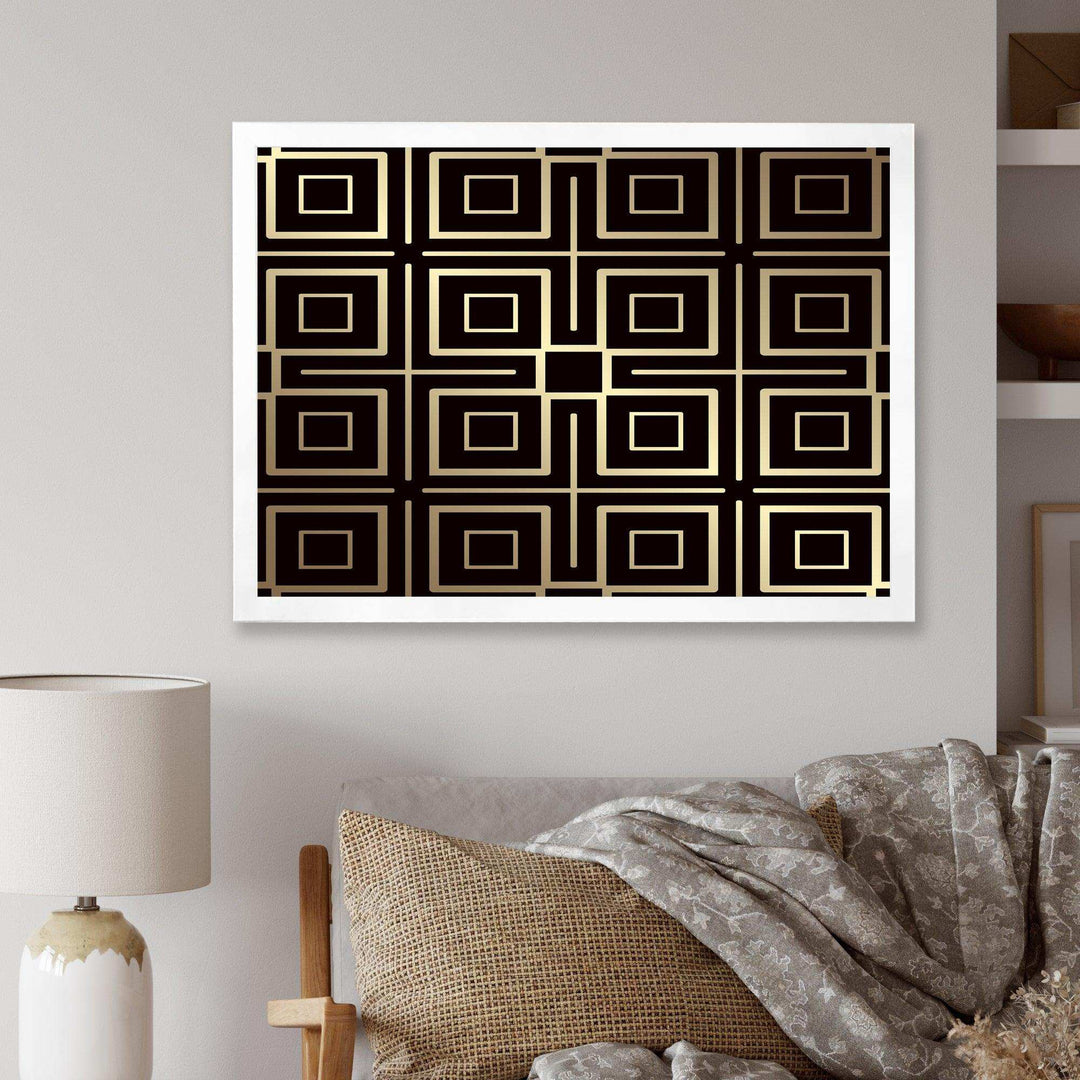 Golden Luxury Metallic Geometrics  XII - Canvas Wall Art