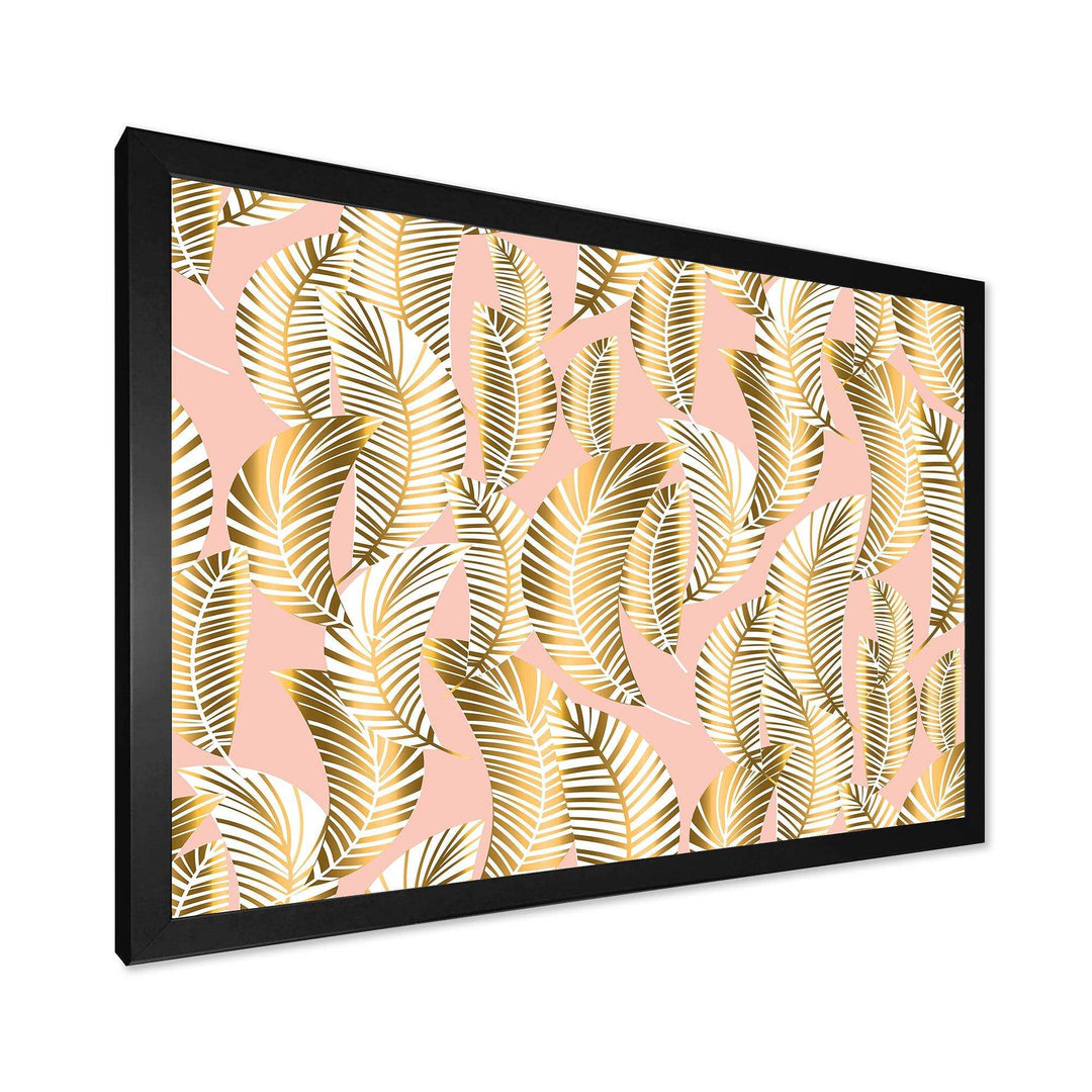 Golden Palm Leaves I - Living Room Wall Decor