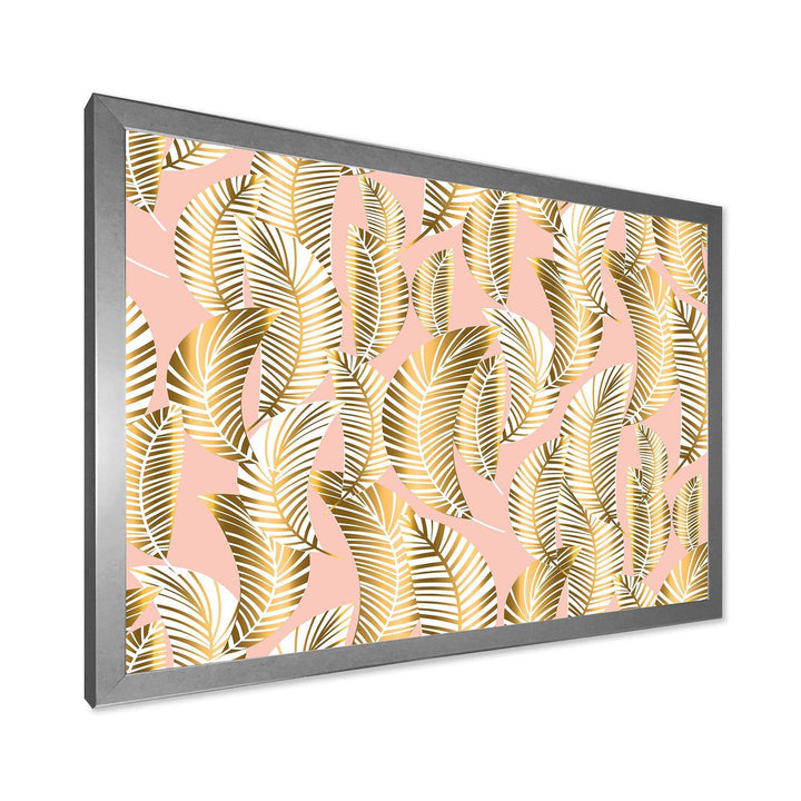 Golden Palm Leaves I - Living Room Wall Decor