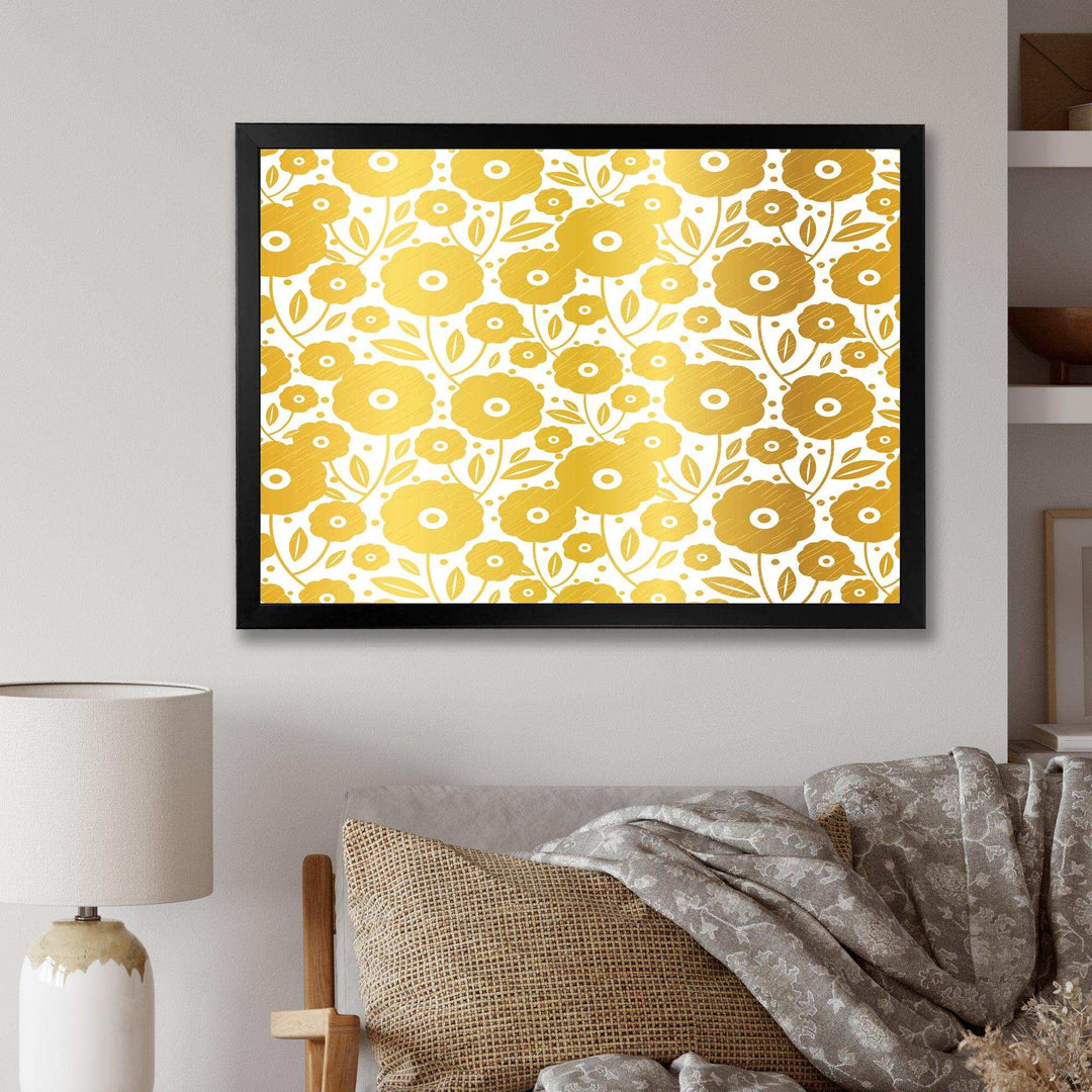 Golden Floral I - Living Room Wall Decor