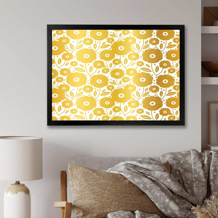 Golden Floral I - Living Room Wall Decor