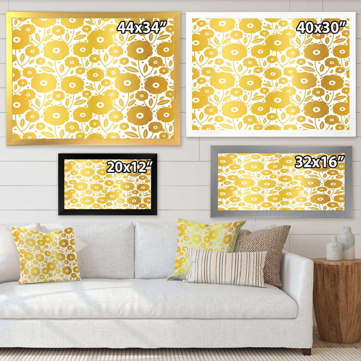 Golden Floral I - Living Room Wall Decor