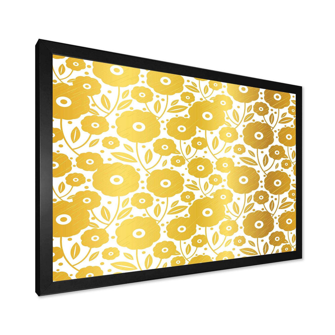 Golden Floral I - Living Room Wall Decor