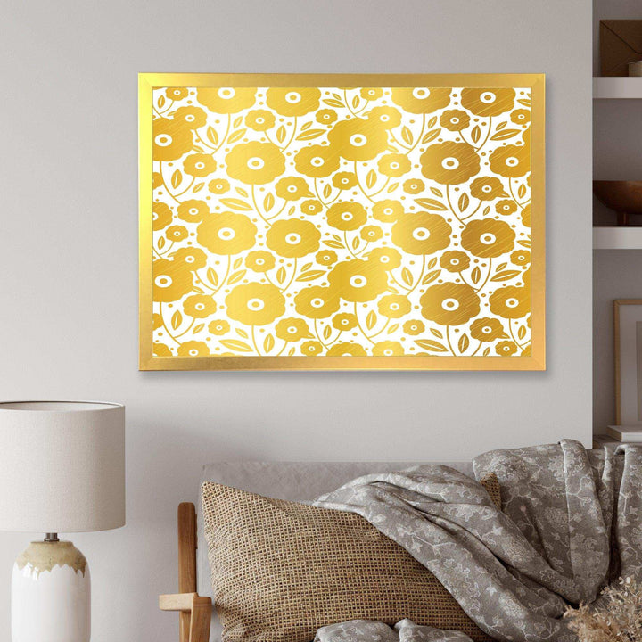 Golden Floral I - Living Room Wall Decor