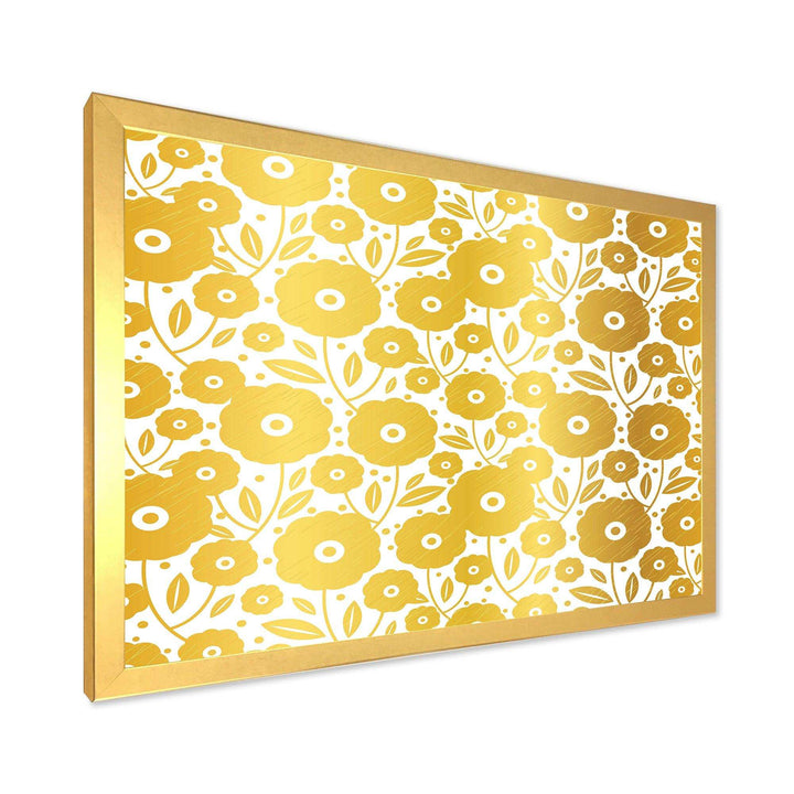 Golden Floral I - Living Room Wall Decor