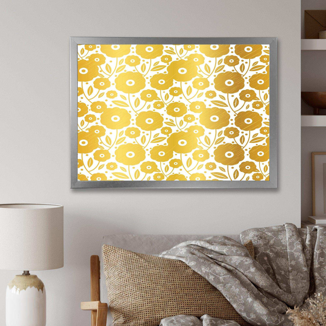 Golden Floral I - Living Room Wall Decor