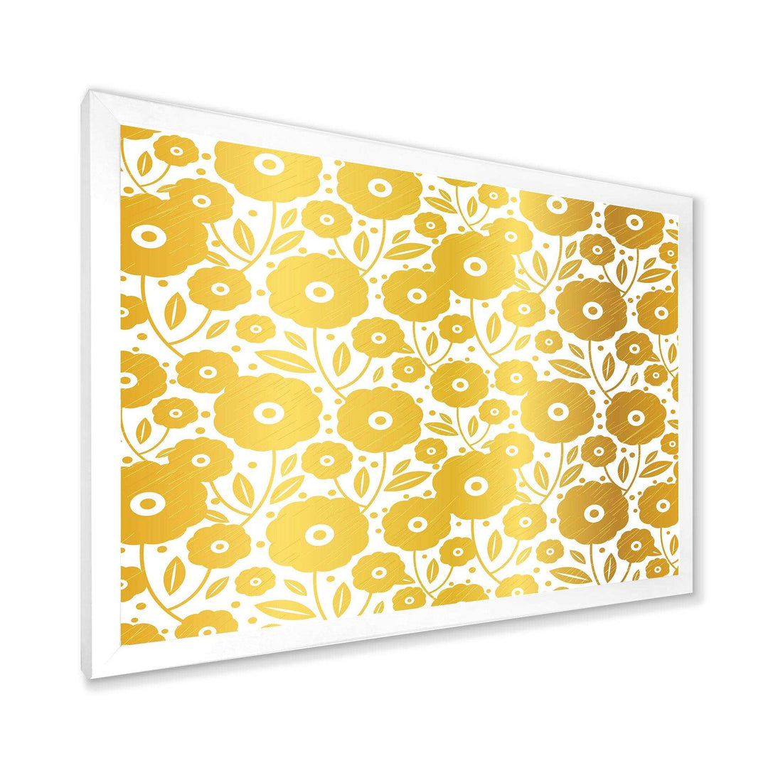 Golden Floral I - Living Room Wall Decor