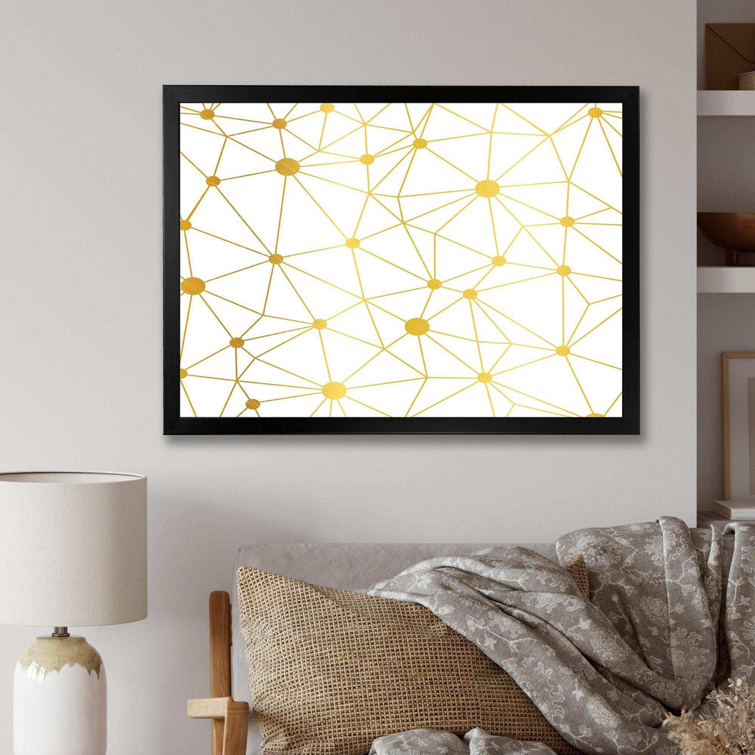 Golden Grid I - Bedroom Wall Art