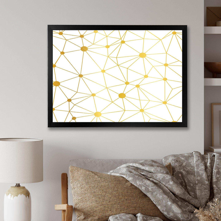 Golden Grid I - Bedroom Wall Art