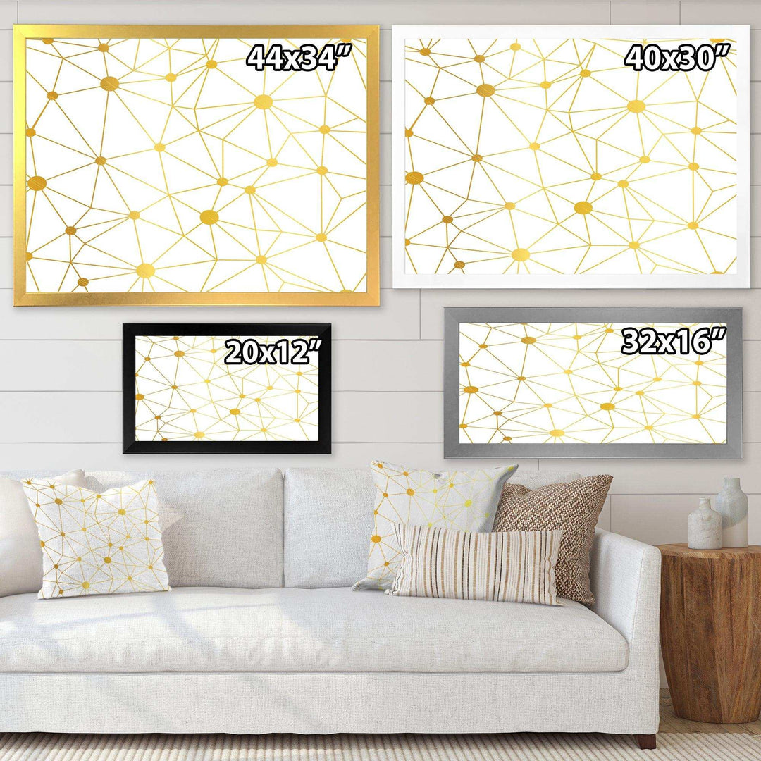 Golden Grid I - Bedroom Wall Art