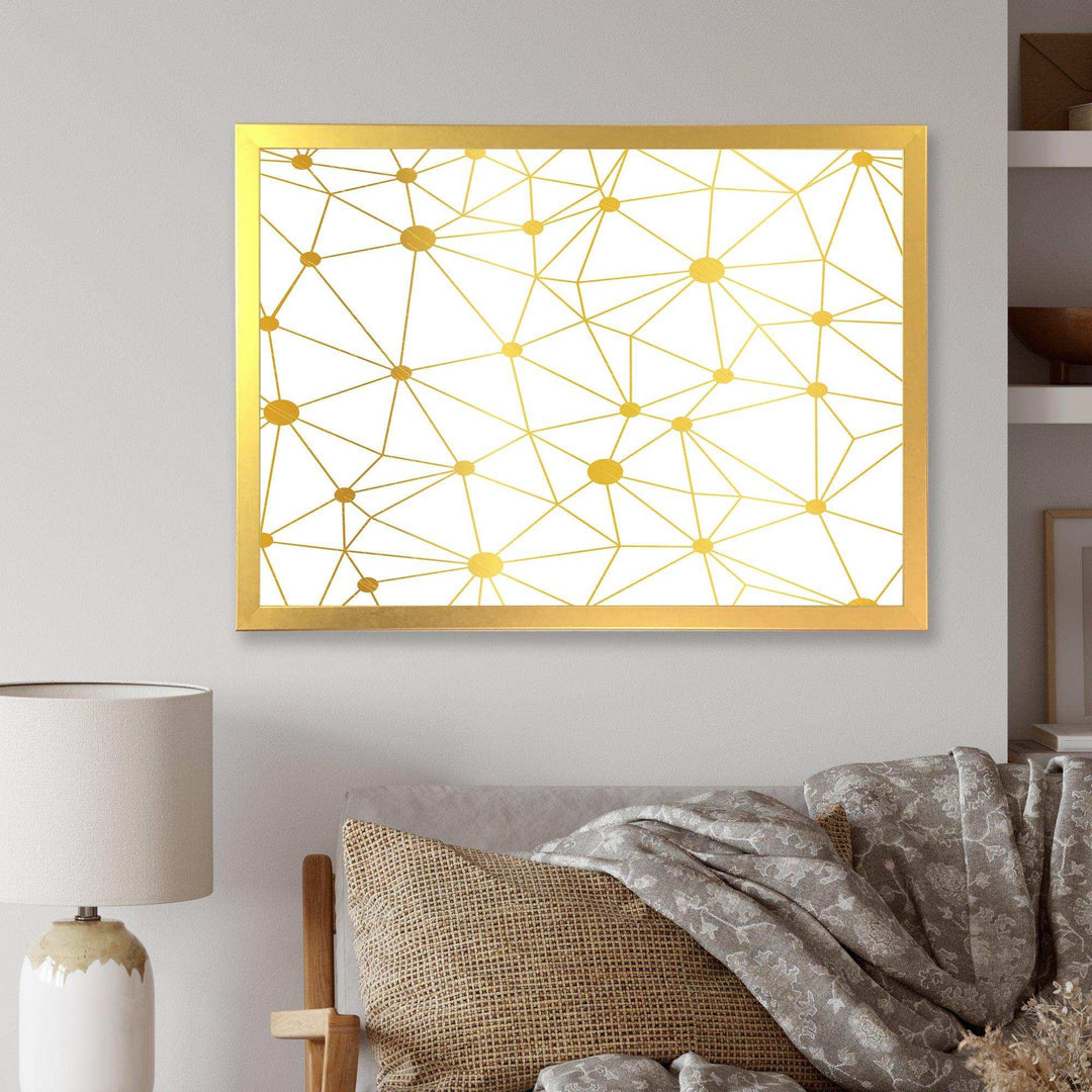 Golden Grid I - Bedroom Wall Art