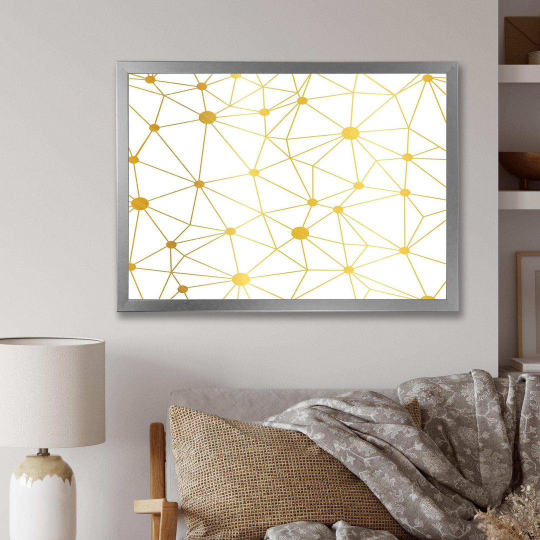 Golden Grid I - Bedroom Wall Art