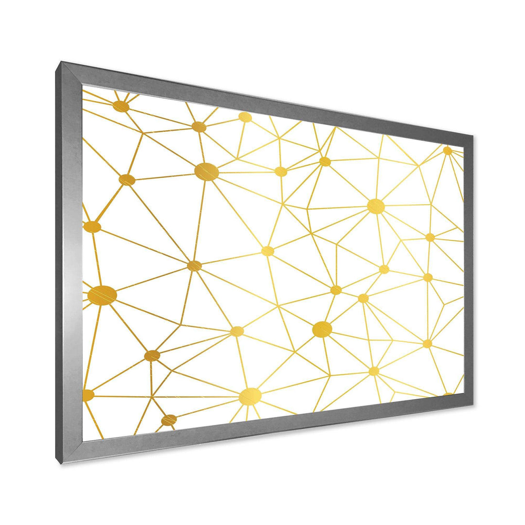 Golden Grid I - Bedroom Wall Art
