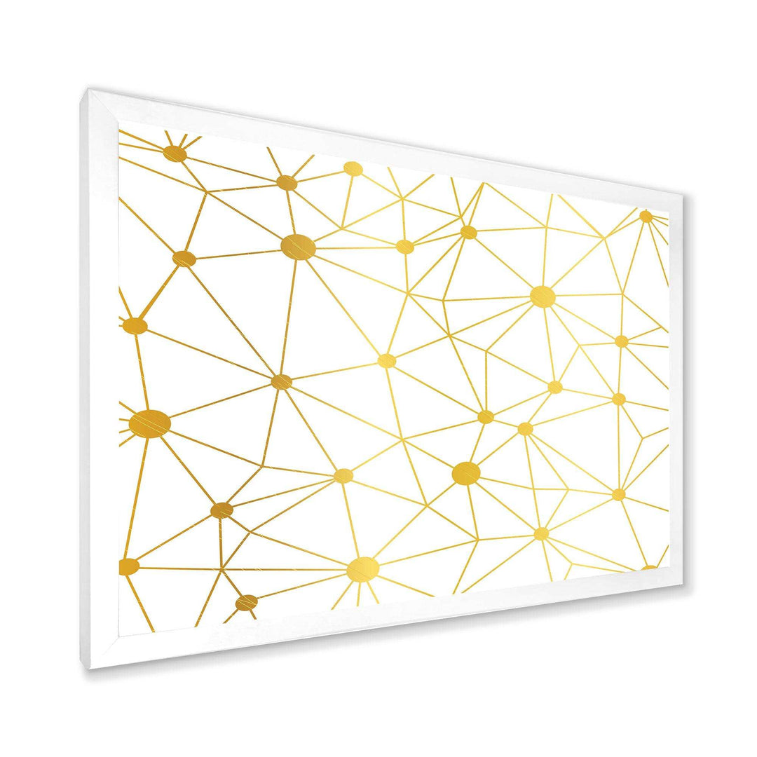 Golden Grid I - Bedroom Wall Art