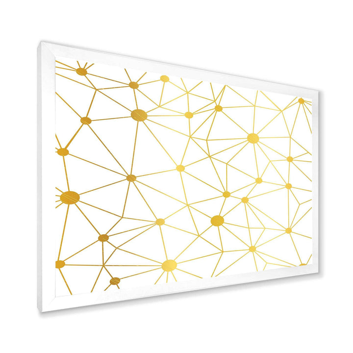 Golden Grid I - Bedroom Wall Art