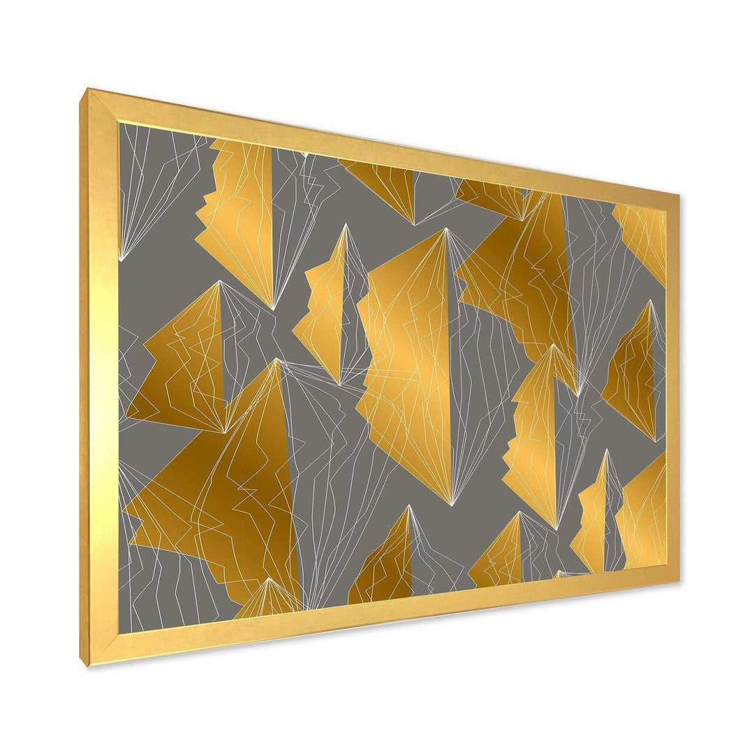 Golden Polygon Pattern - Living Room Wall Decor