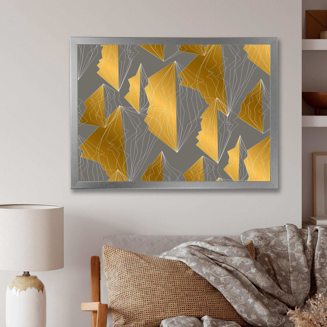 Golden Polygon Pattern - Living Room Wall Decor