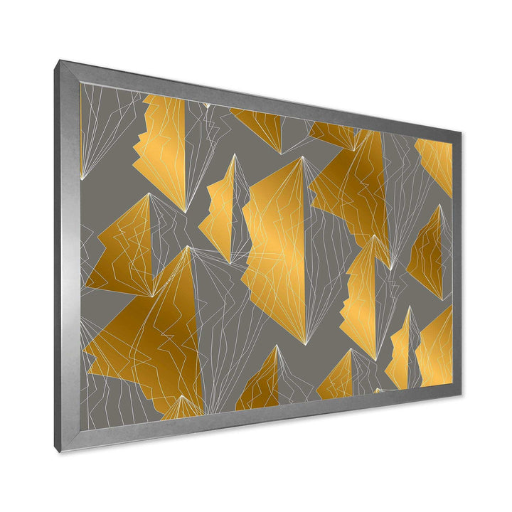 Golden Polygon Pattern - Living Room Wall Decor