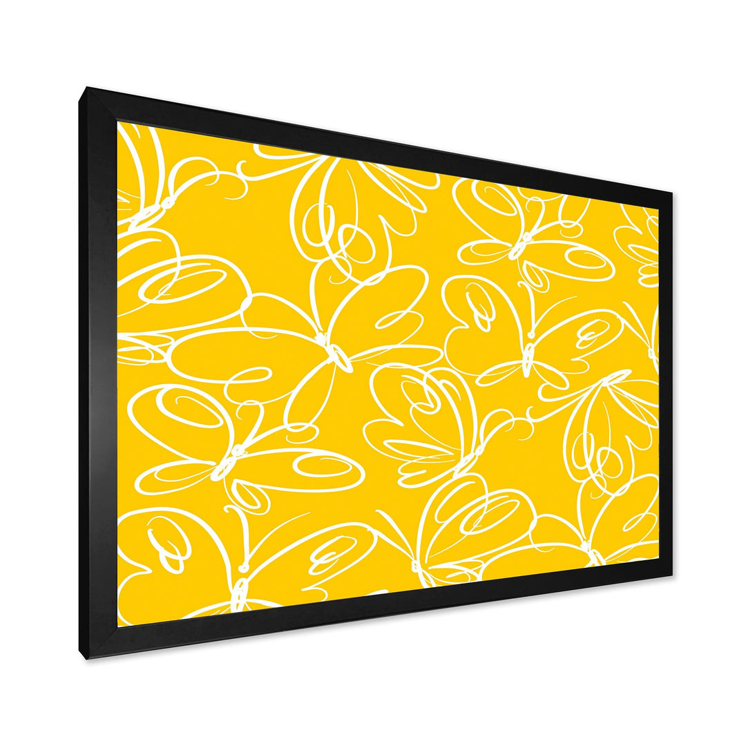 Butterflies hand drawn color pattern - Canvas Wall Art