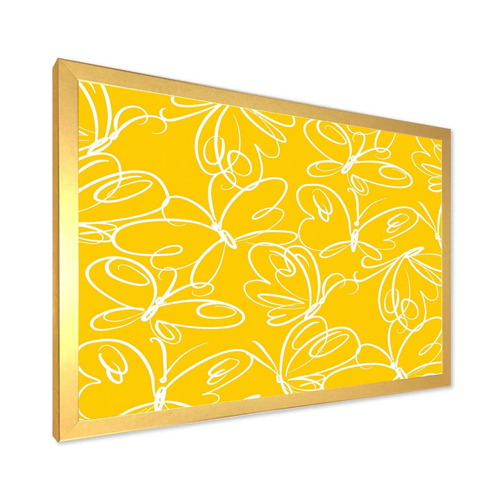 Butterflies hand drawn color pattern - Canvas Wall Art