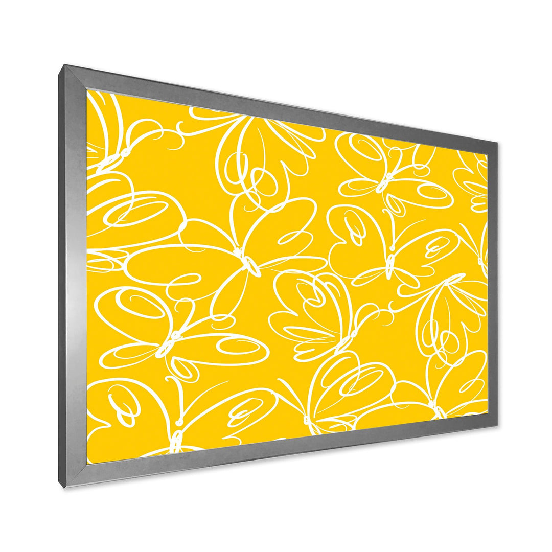 Butterflies hand drawn color pattern - Canvas Wall Art