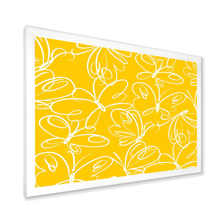 Butterflies hand drawn color pattern - Canvas Wall Art