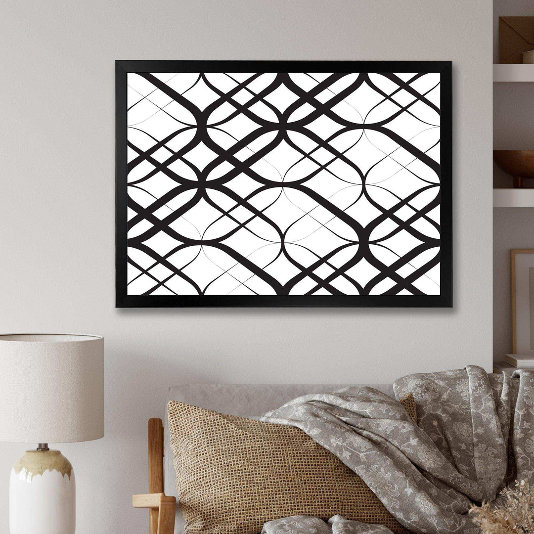 Monochrome Geometric Pattern III - Living Room Wall Decor